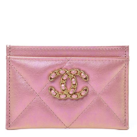 iridescent pink chanel card holder|CHANEL Iridescent Calfskin Quilted Flap Card Holder Wallet Pink .